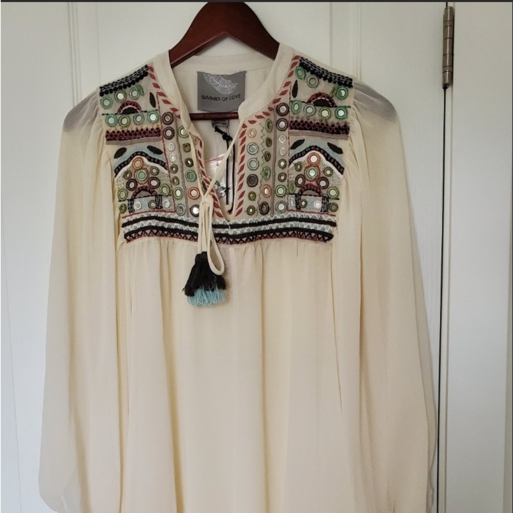 NWT sheer bohemian blouse